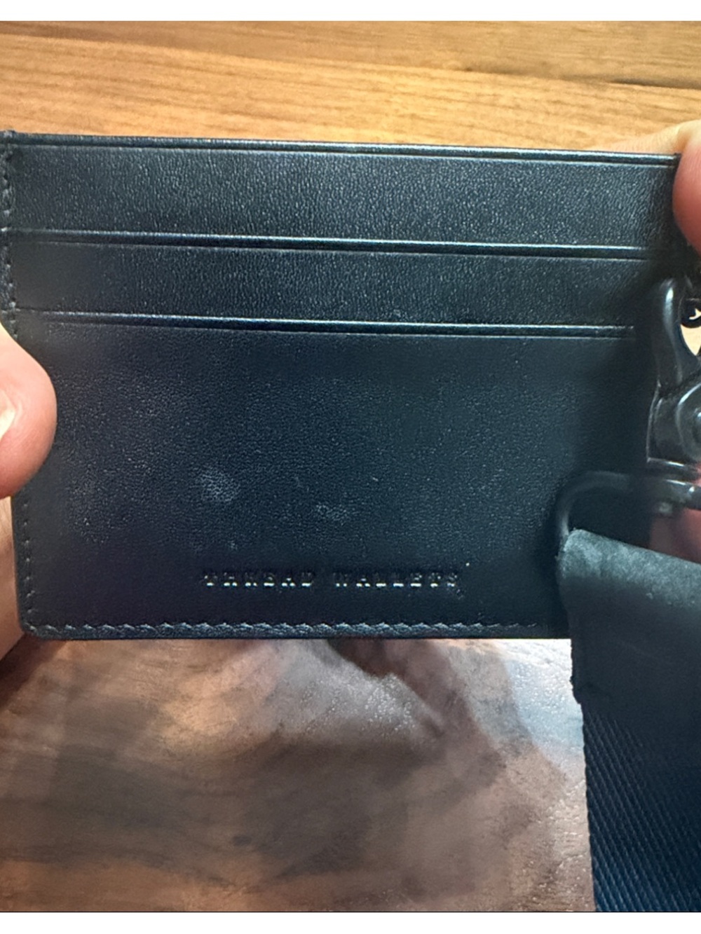 Vineyard Vines Black Leather Card & Key Holder